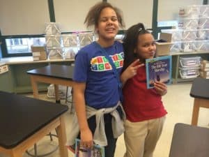 Showing off their books!