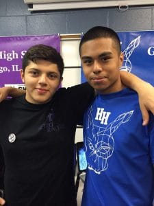 Rival team leaders showing their support.