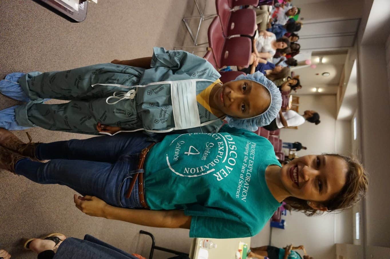 Facilitator Eugenia Ruiz and budding surgeon Lizette.