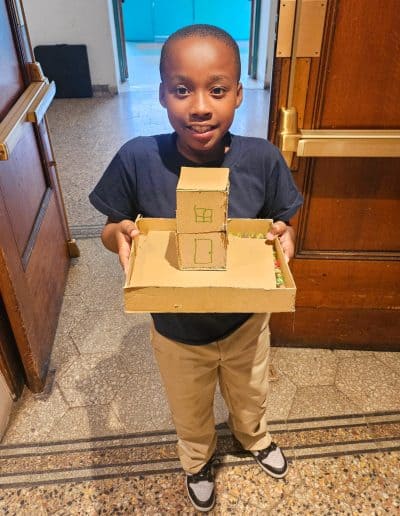 boy with boxes
