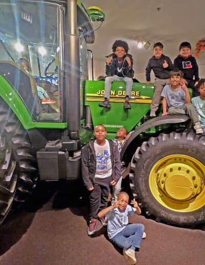 kids on tractor