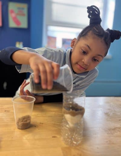 girl doing experiment